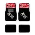 thumbnail image 3 of Universal Fit Car Truck Front/Rear 4-Piece Full Set Crystal Bling Rhinestone Studded Black Carpet Floor Mats (Turtle/Black), 3 of 4