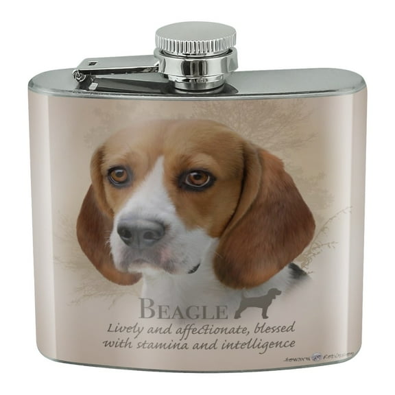 Beagle Dog Breed Stainless Steel 5oz Hip Drink Kidney Flask