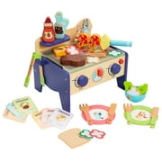 Bluey Wooden BBQ and Salad Set, 34-Piece colorful Playset, Ages 3+