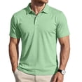 thumbnail image 3 of Mfakffe Mens Polo Shirts Casual Short Sleeve Golf Tshirt Summer Big and Tall Lapel Collar Top Comfortable Cotton Tees (Light Green, M), 3 of 4