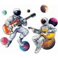 thumbnail image 3 of 3D Space Wall Stickers Music Theme Wall Decal Astronaut Guitar Decals Stickers for Walls Planets Vinyl Art Sticker for Boy's Bedroom Living Room Nursery Space Fan Plastic, 3 of 8