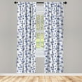 thumbnail image 5 of Ambesonne Indigo Window Curtains, Watercolored Tree Leaves, Each 28" W x 63" L, Dark Blue Purple, 5 of 5