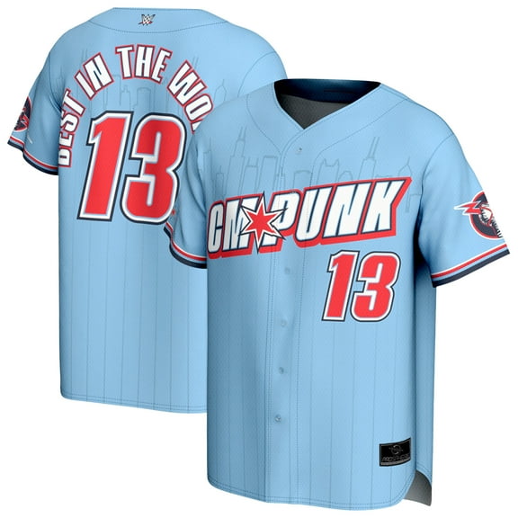 Men's ProSphere Blue CM Punk Chicago Baseball Jersey