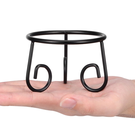 LOLIPPYY 2Pcs Black Metal Crystal Ball Stands for Outdoor Garden Display with Weather Resistant Design