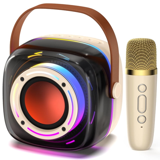 Máquina de karaoke PPMIC con Bluetooth y bocina de 3.5" con luces LED