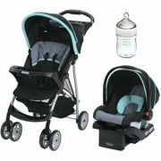 Graco LiteRider Click Connect Travel System, Car Seat and Lightweight Stroller, Sully with Nuk Simply Natural 5oz Bottle, 1-Pack