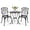 Leaf Backrest, variant on NUU GARDEN Bistro Set 3 Piece Outdoor All Weather Cast Aluminum Patio Bistro Set Patio Table and Chairs Set of 2 with Umbrella Hole for Backyard, Balcony, Front Porch, Lawn, Black