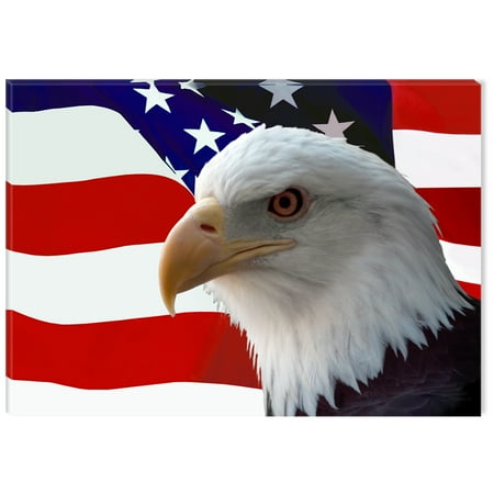 Usa Home Decor Startonight Canvas Wall Art American Eagle on the Flag USA Design for Home Decor, Illuminated Painting Modern Canvas Artwork Framed Ready to Hang Medium 23.62 X 35.43 inch ()