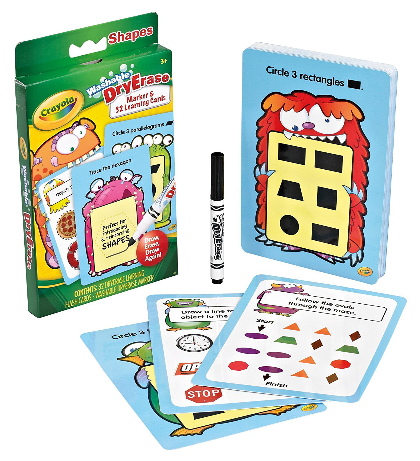 Crayola Dry Erase  Flash Cards  Shapes Contains 32 activity 