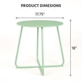 thumbnail image 2 of Decksplore Metal Outdoor Patio Side Table, Round Weather Resistant End Table, Bean Green, 2 of 6