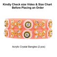 thumbnail image 5 of Efulgenz Indian Bangle Set Traditional Crystal Acrylic Bangle Faux Pearl Beaded Floral Tear Drop Kundan Bracelet Bangle Jewelry Set For Women (2 Pcs) Size 2.8, 5 of 6