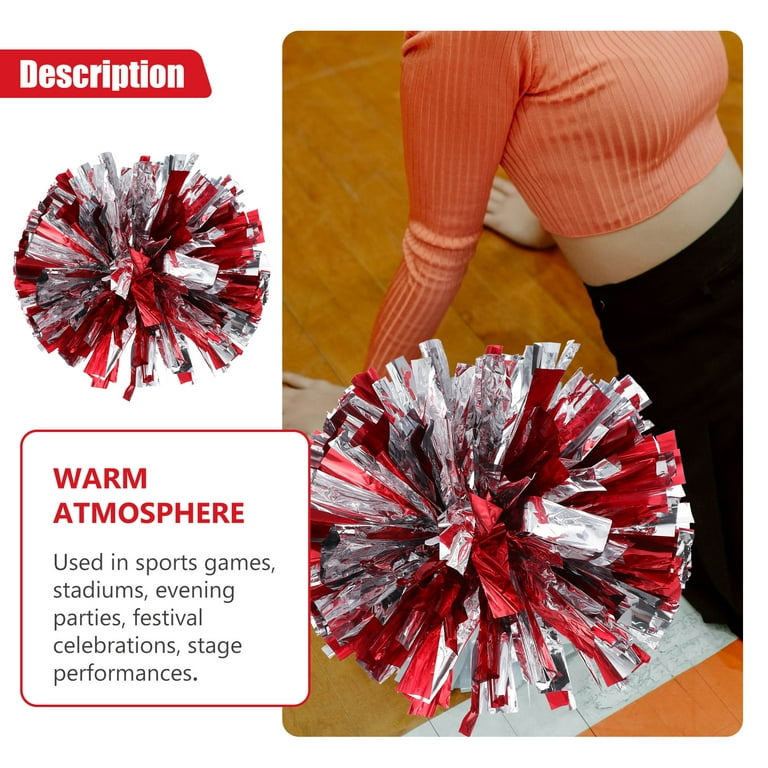snehatrends Adults and Kids Pom Poms for Cheerleading Set of 2 Fluffy  Metallic Cheerleader Pom Poms for Fun and Team Spirit (RED) - Adults and  Kids Pom Poms for Cheerleading Set of