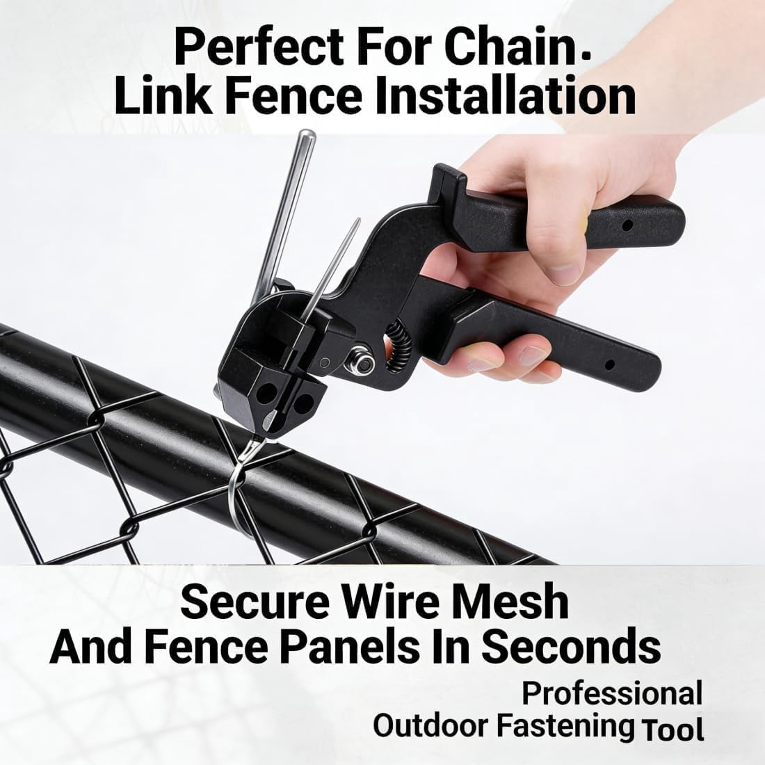 Stainless Steel Cable Tie Gun, Self Tensioning and Cutting Metal Zip Tie Tool for Chain/Link/Fence (Red)