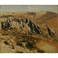 thumbnail image 2 of Carl Schuch 23x20 Gold Ornate Framed and Double Matted Museum Art Print Titled - Felsen Landscape Near Olevano (1870), 2 of 4
