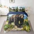 thumbnail image 2 of Manfei Teens Wildlife Bear 7 Pieces Bedding Comforter Set,Chic Flower Full Bedding Set Lightweight,Woodland Animal Fitted Sheet Flat Sheet,Microfiber Bedroom Decor,Reversible, 2 of 8