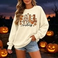 thumbnail image 2 of Women Fall Vibes Leaf Graphic Crewneck Sweatshirt Autumn Holiday Pullover Top, 2 of 4