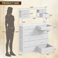 thumbnail image 4 of EnHomee 62.8"H White Dressers for Bedroom with Open Shelves 14 Drawers Fabric Dresser with LED Lights and Charging Station,Chests of Drawers., 4 of 8
