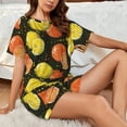 thumbnail image 6 of Bixox Women's Orange Lemon Printed Pajama Set 2 Piece Lounge Set Top and Shorts Soft Pajamas, Shorts with Pockets, 6 of 7