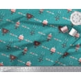 thumbnail image 3 of Soimoi Modal Satin Fabric Celebration Flag,Candlestick & Cake Party Decor Fabric Printed Yard 42 Inch Wide, 3 of 3