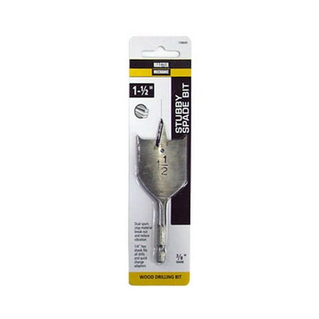 

2PC Master Mechanic 158849 1-1/2 By 4 Inch Stubby Flat Spade Wood Bit