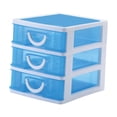 thumbnail image 4 of Organizador de escritorio con 3 cajones azul para maquillaje, 4 of 8