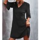 thumbnail image 3 of Vestido de fiesta con escote en V y mangas con volantes, vestido de poliéster con escote en V y mangas con volantes Vestido de fiesta con escote en V y, 3 of 6