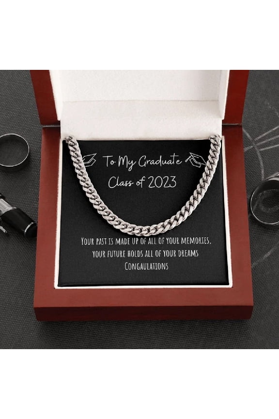 Happy Graduation Cuban Link graduation chain for men To my Graduate Class of 2023 Cuban Link Chain Gift for Son, daughter
