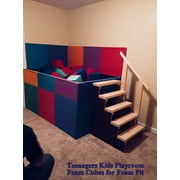 Ritchie Foam Gymnastics Foam Pit Cubes/Blocks 4 inch (Lime Green) 108 Piece, Foam Blocks for Foam Pits, Gymnastics Foam Pits, Ninja Gyms, Trampoline & Skatepark Foam Pits - Ritchie Foam & Mattress