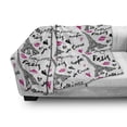 thumbnail image 3 of Paris Soft Flannel Fleece Throw Blanket, Eiffel Tower Lipstick Kiss Heart Shape Words Love Touristic Architecture, Cozy Plush for Indoor and Outdoor Use, 50" x 60", White Black Pink, by Ambesonne, 3 of 6