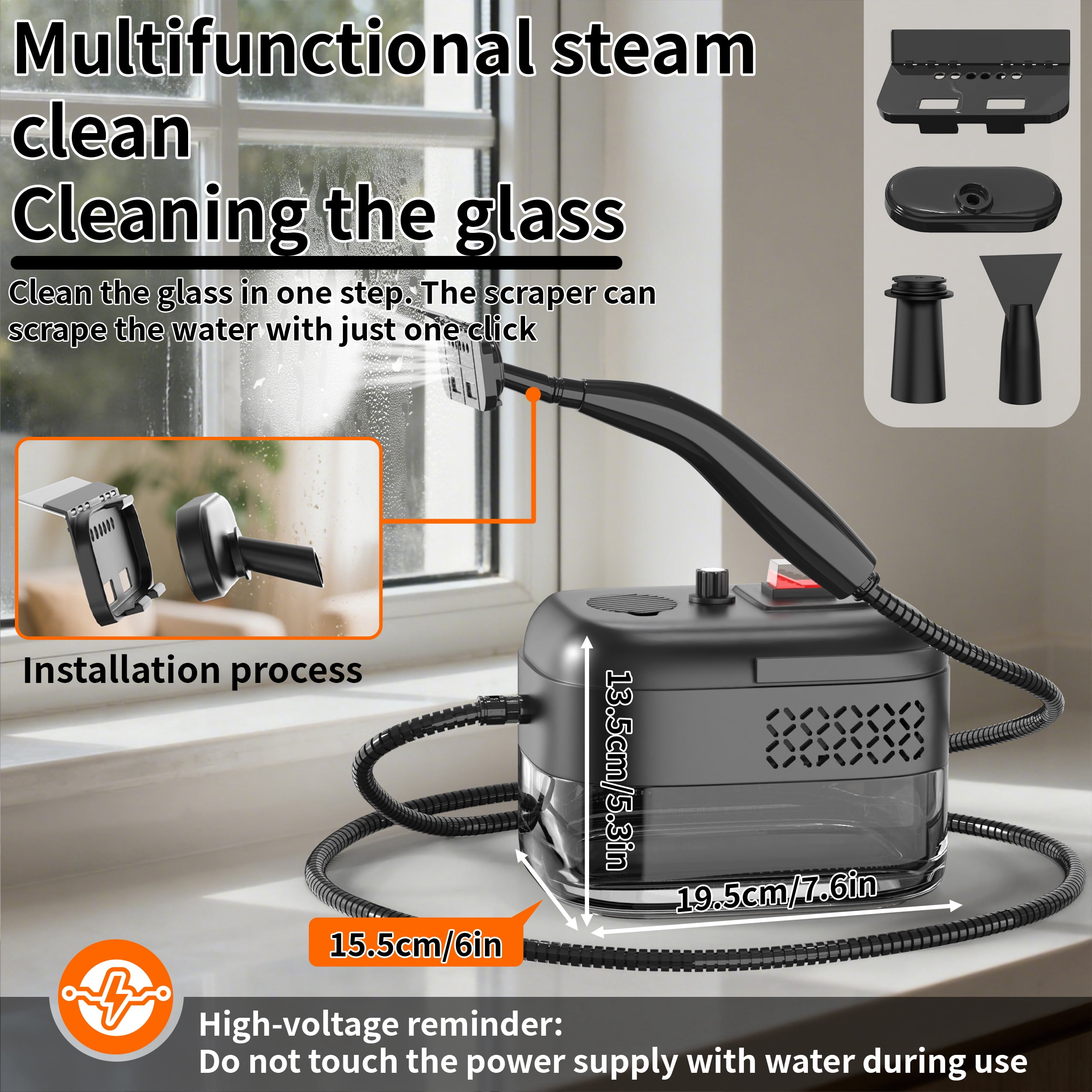 GAKOZ Steam Cleaner High Pressure Handheld Steamer for Cleaning Portable Steam Cleaner for Home Use High-Temperature Steamer Cleaner for Car Detailing, Kitchen, Bathroom, Grout and Tile