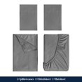 thumbnail image 2 of Z-Hom 2 Pack Queen Size Bed Sheet Set, 4 Piece Queen Sheet Set, 14" Deep Pocket Sheet & Pillowcase Sets Soft Fitted Sheet Water Washed, Dark Gray Breathable Cooling Sheets, 2 of 10