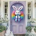 thumbnail image 6 of Happy Easter Door Covers,Easter Bunny Eggs Door Covers for Front Door Spring,Welcome Spring Door Cover Decorations Door Banner,Easter Gnome Welcome Banner for Spring Easter Party Decorations Indoor, 6 of 7