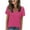 Hot Pink, variant on Jalioing Summer V Neck Tops Women's Eyelet Short Sleeve Tunic Blouses Trendy Casual Work Shirts Clothes