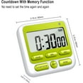 thumbnail image 5 of HZKAICUNE Digital Kitchen Timer with Mute/Loud Alarm Switch ON/Off Switch, 24 Hour Clock & Alarm, Memory Function Count Up & Count Down for Kids Teachers Cooking, Large LCD Display, Strong Magnet, 5 of 16