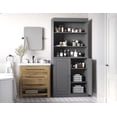 thumbnail image 3 of 100% Solid Wood 32" Bathroom Cabinet with Solid Doors and Adjustable Shelves, 3 of 6