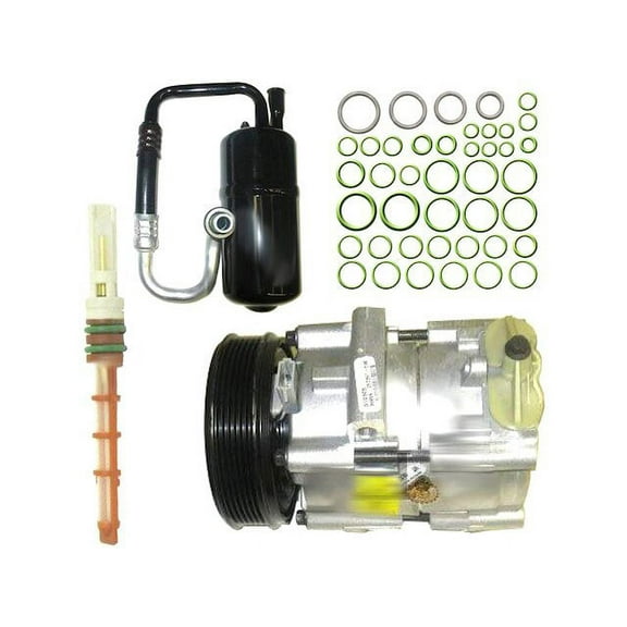 A/C Compressor Kit - with Accumulator / Drier, Front Expansion Valve, and O-ring Seal Kit - Compatible with 2001 - 2005 Ford Escape 3.0L V6 (Up To 11/16/2004) 2002 2003