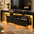thumbnail image 5 of Ktaxon Modern Media Television Stand with RGB Lights, Gaming Entertainment Center 70" LED TV Stand for 65/70/75/80'' TVs for Living Room, Bedroom, Black, 5 of 6