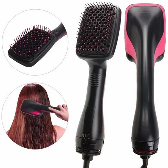 Brosse Sèche-Cheveux, Sèche-Cheveux 2 en 1 à une Étape à Ions Négatifs avec Peigne, Sèche-Cheveux Électrique Fer à Friser Rotatif et Brosse Lissante à Ions à Séchage Rapide Brosse à Air Chaud