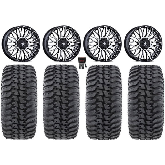MSA Clubber 14" Wheels Machined 30" Regulator Tires Kawasaki Mule Pro FXT