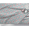 thumbnail image 2 of Soimoi Gray Modal Satin Fabric Flower & Butterfly Print Sewing Fabric BTY 42 Inch Wide, 2 of 3