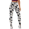 thumbnail image 5 of QAFOPEH Women Daisy Print High Waist Butt Lift Yoga Stretchy Legging, 5 of 5