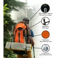 thumbnail image 6 of Duraton Hiking Backpack 50L with Rain Cover for Backpacking or Camping (Orange), 6 of 8