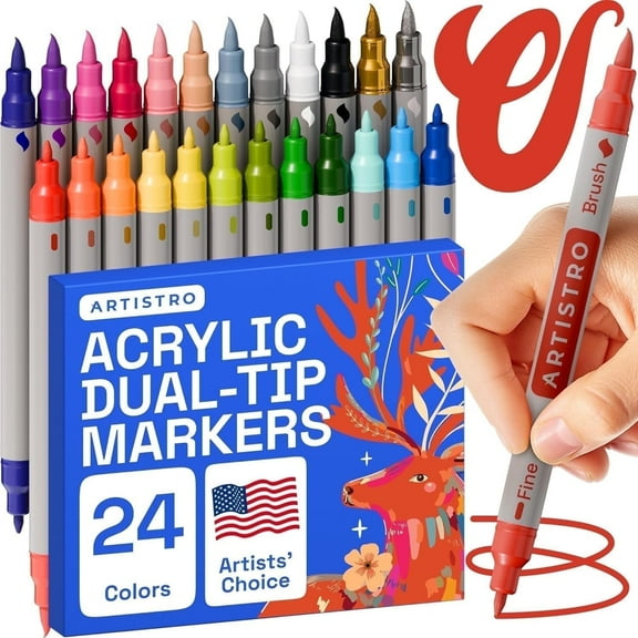 HWRETIE Opaque Stackable Acrylic Markers,Durable Paint Pen for Art ...