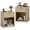 Wood color 1 drawer, variant on Garvee Fluted Nightstand Set of 2 with Charging Station, Table with 3 Drawers Storage Space, Metal Handles and Rounded Corners for Safety, Side Tables, End Table Bedroom, Living Room Wood