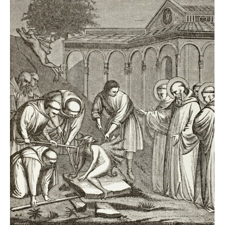 St Benedict And The Devil When Benedict Was Building A Chapel The...