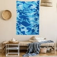 thumbnail image 2 of Camouflage Tapestry, Abstract Camo Navy Military Costume Concealment from the Enemy Hiding, Wall Hanging for Bedroom Living Room Dorm Decor, 60W X 80L Inches, Pale Blue Navy Blue, by Ambesonne, 2 of 5