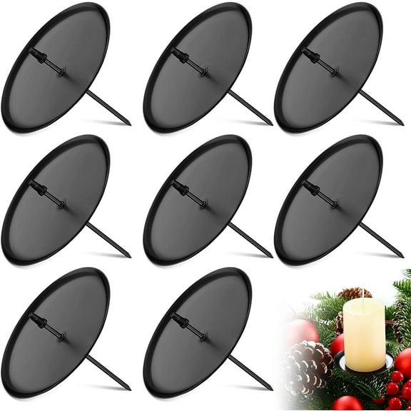 BERTDOMD 10pcs Christmas Candle Holders Decorative Pillar Candle Plates Pedestal Stands for Candles Incense Spa Weddings Table Centerpiece