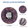 thumbnail image 3 of Shower Caps,Hand Drawn Halloween Pumpkin Pattern Waterproof Shower Cap for Women 4 Pieces,Double Reusable Hair Cover for Shower PEVA Elastic Stretch Hem, 3 of 7