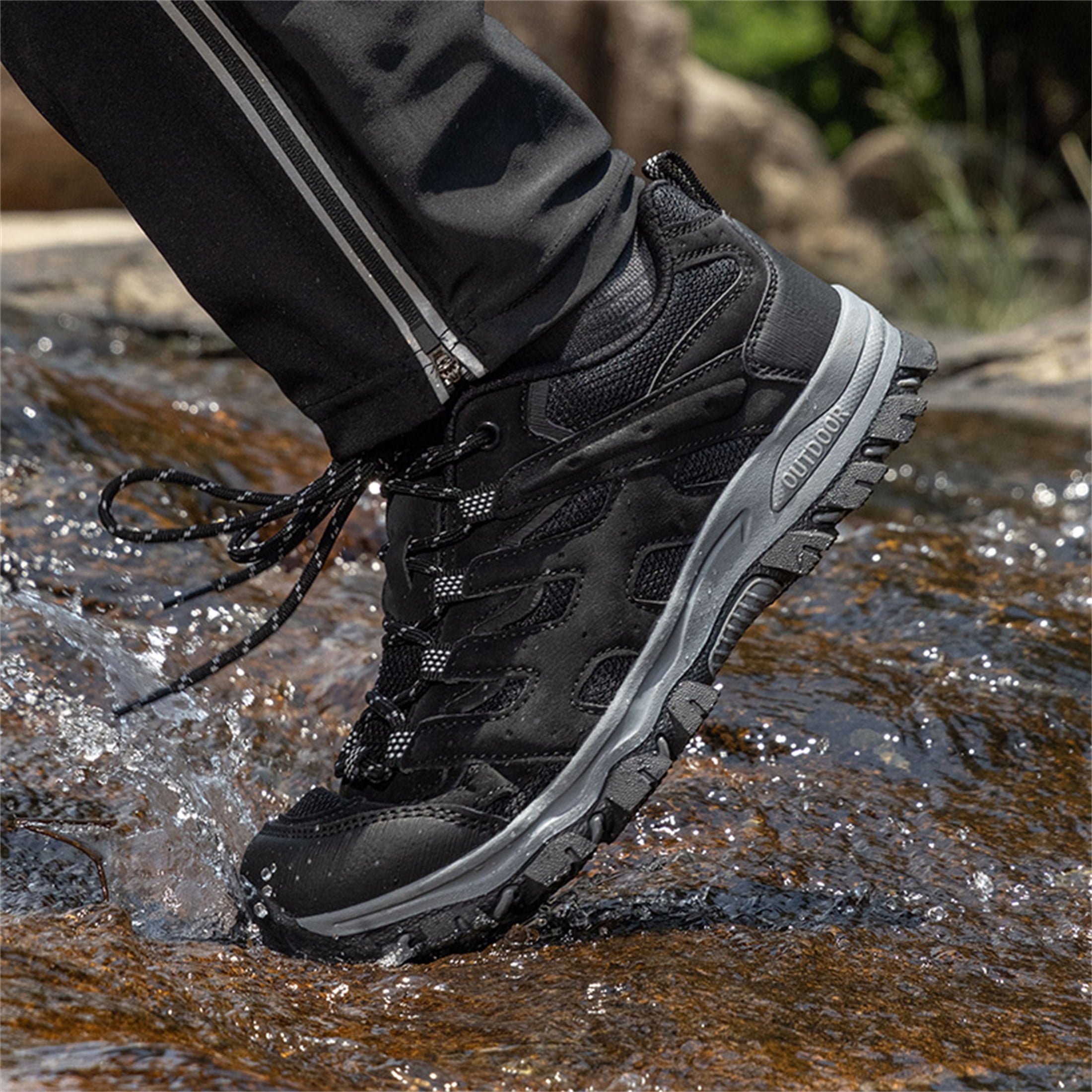 YOURDIARY Mens Outdoor Hiking Shoes Breathable Sneakers for Trail Walking Camping Work