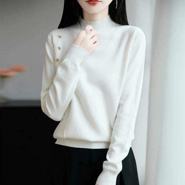 Winter Plus Size Fall Sweaters for Women Women's Autumn And Winter Round Neck Knitted Base Sweater With Excellent Temperament And Warm Inside